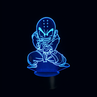 Lampe 3D LED Dragon Ball Z Krilin effet holographique fond noir