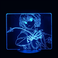 Lampe 3D LED Hunter x Hunter Kurapika Chaîne effet holographique fond noir