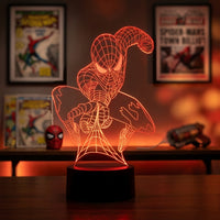 Lampe veilleuse Marvel Lance Toile Spiderman décoration chambre ambiance LED