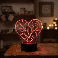 Lampe veilleuse Coeur Le Cœur Cousu décoration chambre ambiance LED