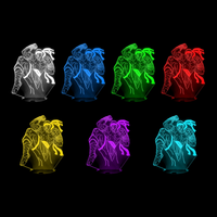 Lampe 3D League of Legends Lee Sin 7 couleurs LED rouge vert bleu violet jaune cyan blanc