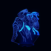 Lampe 3D LED League of Legends Lee Sin effet holographique fond noir