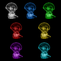 Attack on Titan Levi Ackerman Lamp, 7 LED colours: red, green, blue, purple, yellow, cyan, white
