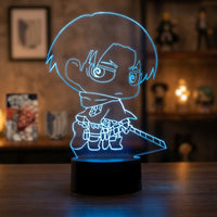 Attack on Titan Levi Ackerman Lamp used as a night light, bedroom decor and ambient lighting