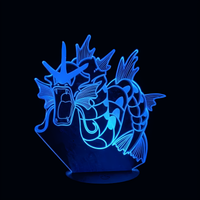 Lampe 3D LED Pokémon Léviator effet holographique fond noir