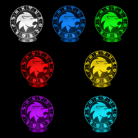Lampe 3D Signe Astrologique Lion 7 couleurs LED rouge vert bleu violet jaune cyan blanc