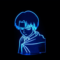 Attack on Titan Levi Ackerman Lamp, holographic effect on a black background