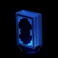 Lampe 3D LED Religieuse Livre de la Bible effet holographique fond noir