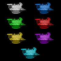 Lampe 3D Train Locomotive 7 couleurs LED rouge vert bleu violet jaune cyan blanc