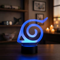 Lampe veilleuse Naruto Logo Konoha décoration chambre ambiance LED