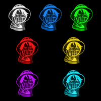 Lampe 3D One Piece Luffy 7 couleurs LED rouge vert bleu violet jaune cyan blanc