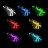 Lampe 3D Counter Strike M4 7 couleurs LED rouge vert bleu violet jaune cyan blanc