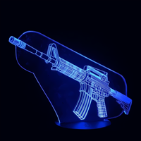 Lampe 3D LED Counter Strike M4 effet holographique fond noir