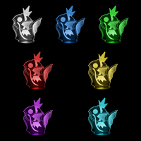 Lampe 3D Pokémon Magicarpe 7 couleurs LED rouge vert bleu violet jaune cyan blanc