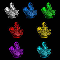 Lampe 3D Nintendo Mario Kart 7 couleurs LED rouge vert bleu violet jaune cyan blanc