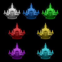 Lampe 3D Religieuse Mecque 7 couleurs LED rouge vert bleu violet jaune cyan blanc