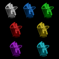 Lampe 3D Pokémon Mew 7 couleurs LED rouge vert bleu violet jaune cyan blanc