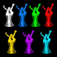 Lampe 3D Pop Culture Michael Jackson 7 couleurs LED rouge vert bleu violet jaune cyan blanc