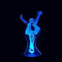 Lampe 3D LED Pop Culture Michael Jackson effet holographique fond noir