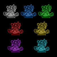 Lampe 3D Mickey Minnie et Mickey 7 couleurs LED rouge vert bleu violet jaune cyan blanc