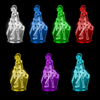 Attack on Titan Mikasa Lamp, 7 LED colours: red, green, blue, purple, yellow, cyan, white