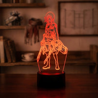 Attack on Titan Mikasa Lamp used as a night light, bedroom decor and ambient lighting