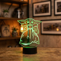 Star Wars Mini Yoda Lamp used as a night light, bedroom decor and ambient lighting