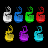 Lampe 3D Marvel Mjolnir 7 couleurs LED rouge vert bleu violet jaune cyan blanc
