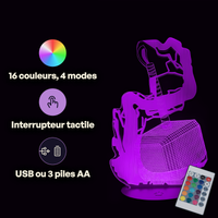 Caractéristiques lampe 3D LED Marvel Mjolnir télécommande 16 couleurs USB ou piles