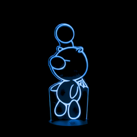 Lampe 3D LED Final Fantasy Mog FF effet holographique fond noir