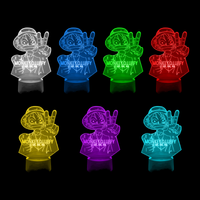 Lampe 3D One Piece Monkey D. Luffy Prime 7 couleurs LED rouge vert bleu violet jaune cyan blanc
