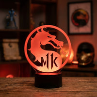 Lampe veilleuse Jeu Vidéo Mortal Kombat Logo décoration chambre ambiance LED