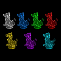 Lampe 3D Roi Lion Nala 7 couleurs LED rouge vert bleu violet jaune cyan blanc