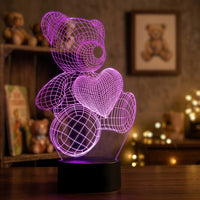 Lampe veilleuse Ourson Nounours Amoureux décoration chambre ambiance LED