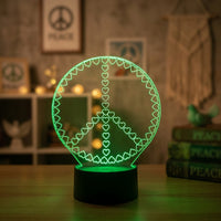 Lampe veilleuse Coeur Peace and Love décoration chambre ambiance LED