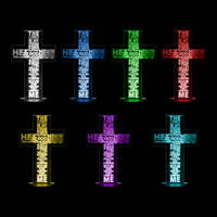 Lampe 3D Religieuse Psaume 23 7 couleurs LED rouge vert bleu violet jaune cyan blanc