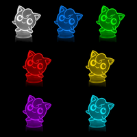 Lampe 3D Pokémon Rondoudou 7 couleurs LED rouge vert bleu violet jaune cyan blanc