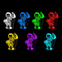 Lampe 3D One Piece Roronoa Zoro Chibi 7 couleurs LED rouge vert bleu violet jaune cyan blanc