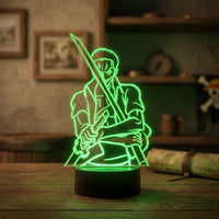 Lampe veilleuse One Piece Roronoa Zoro Sabre décoration chambre ambiance LED