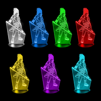 Lampe 3D Naruto Sabre Sasuke 7 couleurs LED rouge vert bleu violet jaune cyan blanc