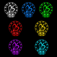 Lampe 3D Signe Astrologique Sagittaire 7 couleurs LED rouge vert bleu violet jaune cyan blanc