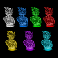 Lampe 3D Dragon Ball Z Sangoku 7 couleurs LED rouge vert bleu violet jaune cyan blanc