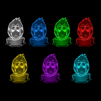 Lampe 3D Naruto Sasuke Petit 7 couleurs LED rouge vert bleu violet jaune cyan blanc