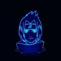 Lampe 3D LED Naruto Sasuke Petit effet holographique fond noir