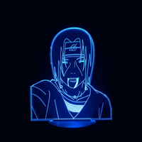 Lampe 3D LED Naruto Sasuke vs Itachi effet holographique fond noir