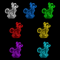 Lampe 3D Roi Lion Simba Enfant 7 couleurs LED rouge vert bleu violet jaune cyan blanc