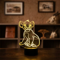 Lampe veilleuse Roi Lion Simba Assis décoration chambre ambiance LED