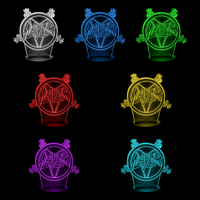 Lampe 3D Musique Slayer 7 couleurs LED rouge vert bleu violet jaune cyan blanc