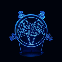 Lampe 3D LED Musique Slayer effet holographique fond noir