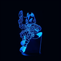 Lampe 3D LED Nintendo Starfox effet holographique fond noir